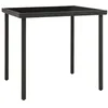 Image de vidaXL Tuintafel 80x80x72 cm glas en staal antracietkleurig313092