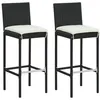Image de Tabourets de bar de jardin et coussins lot de 2 résine tressée