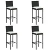 Image de vidaXL Tabourets de bar de jardin et coussins lot de 4 résine tressée313437