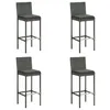 Image de vidaXL Tabourets de bar de jardin et coussins lot de 4 résine tressée313438