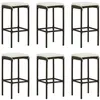 Image de vidaXL Tabourets de bar avec coussins lot de 6 marron résine tressée313448