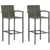Image de Tabourets de bar lot de 2 gris résine tressée