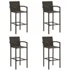 Image de Tabourets de bar lot de 4 marron résine tressée