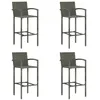 Image de Tabourets de bar lot de 4 gris résine tressée