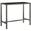 Image de Table bar de jardin Gris 130x60x110 cm Résine tressée et verre