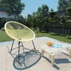 Image de Chaise vidaxl en resine tressee empilable non pliable exterieur H. 82 cm beige