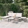 Image de vidaXL Salon de jardin 6 pcs avec coussins Résine tressée Gris