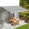 Image de Tissu de remplacement pour auvent Anthracite et blanc 6x3,5 m