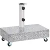 Image de Socle de parasol - vidaXL - Granite - 45x25x8,3 cm - Acier inoxydable - Gris clair