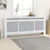 Image de vidaXL Cache-radiateur MDF Blanc 205 cm 325555