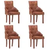 Image de Lot de 4 chaise vidaxl interieur non pliable H. 95 cm en bois massif marron