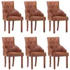 Image de Lot de 6 chaise vidaxl H. 95 cm non pliable interieur en bois massif marron