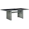Image de Table de jardin Gris clair Résine tressée et verre trempé