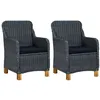 Image de Chaises de jardin avec coussins lot de 2 Résine tressée