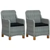 Image de Chaises de jardin avec coussins lot de 2 Résine tressée