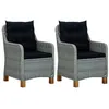 Image de Chaises de jardin avec coussins lot de 2 Résine tressée