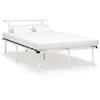 Image de Cadre de lit sans matelas blanc métal 120x200 cm