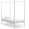 Image de Cadre de lit à baldaquin sans matelas blanc métal 90x200 cm