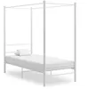 Image de Cadre de lit à baldaquin sans matelas blanc métal 100x200 cm