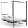 Image de Cadre de lit à baldaquin sans matelas noir 140x200 cm métal
