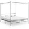 Image de Cadre de lit à baldaquin sans matelas gris métal 180x200 cm