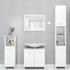 Image de Ensemble de meubles salle de bain 4 pcs blanc bois d'ingénierie