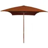 Image de vidaXL Parasol met houten paal 200x300 cm terracottakleurig313759