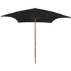 Image de vidaXL Parasol met houten paal 200x300 cm zwart313760