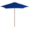 Image de Parasol de jardin avec mât en bois bleu 270 cm