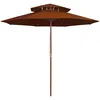 Image de vidaXL Parasol dubbeldekker met houten paal 270 cm terracottakleurig313765