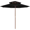 Image de vidaXL Parasol dubbeldekker met houten paal 270 cm zwart313766