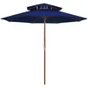 Image de vidaXL Parasol dubbeldekker met houten paal 270 cm blauw313767