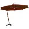 Image de vidaXL Zweefparasol met paal 3,5x2,9 m massief vurenhout terracotta313771