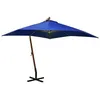 Image de vidaXL Zweefparasol met paal 3x3 m massief vurenhout azuurblauw313779