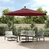 Image de vidaXL Parasol de Jardin en Porte-à-faux avec Lumières LED, Pare-soleil de Patio, Abri de Soleil Terrasse Extérieur, Rouge 313782