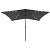 Image de vidaXL Parasol de Jardin avec LED et Mât en Acier, Pare-soleil de Patio, Abri de Soleil, Parasol de Plage Terrasse 313788