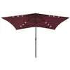 Image de vidaXL Parasol de Jardin avec LED et Mât en Acier, Pare-soleil de Patio, Abri de Soleil, Parasol de Plage Terrasse 313790