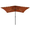 Image de vidaXL Parasol de Jardin avec LED et Mât en Acier, Pare-soleil de Patio, Abri de Soleil, Parasol de Plage Terrasse 313791