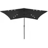 Image de vidaXL Parasol de Jardin avec LED et Mât en Acier, Pare-soleil de Patio, Abri de Soleil, Parasol de Plage Terrasse 313792