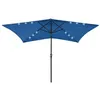 Image de vidaXL Parasol de Jardin avec LED et Mât en Acier, Pare-soleil de Patio, Abri de Soleil, Parasol de Plage Terrasse 313793