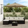 Image de vidaXL Tissu de remplacement pour parasol déporté Taupe 350 cm 313815