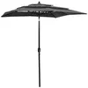 Image de vidaXL Parasol de Jardin à 3 niveaux avec Mât en Aluminium, Pare-soleil de Patio, Abri de Soleil, Parasol de Plage Terrasse, 313846