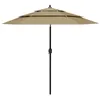 Image de vidaXL Parasol 3-laags met aluminium paal 2,5 m taupe313863