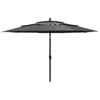 Image de vidaXL Parasol de Jardin à 3 niveaux avec Mât en Aluminium, Pare-soleil de Patio, Abri de Soleil, Parasol de Plage Terrasse, 313878