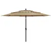 Image de vidaXL Parasol de Jardin à 3 niveaux avec Mât en Aluminium, Pare-soleil de Patio, Abri de Soleil, Parasol de Plage Terrasse, 313879