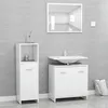 Image de Ensemble de meubles de salle de bain 3pcs Blanc Bois ingénierie