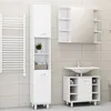 Image de Ensemble de meubles de salle de bain 3pcs Blanc Bois ingénierie