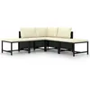 Image de Salon de jardin modulable Vidaxl 5 personnes resine tressee 5 pieces 60 x 60 x 60 cm noir