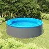 Image de vidaXL Piscine à Eclaboussures Piscine Hors Sol Piscine Gonflable Piscine de Jardin Arrière-cour Extérieur Revêtement en PVC 350x90 cm Gris