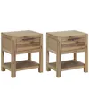 Image de Tables de chevet avec tiroirs 2 pcs 40x30x48 cm Acacia solide